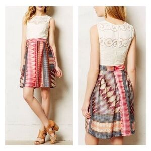 Mismado by Westonwear for Anthropology Chic Multicolor A-Line Dress Skirt sz 4